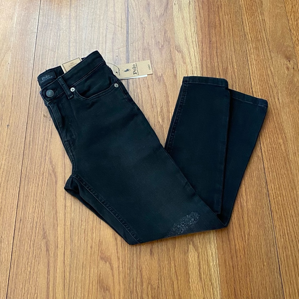 Ralph Lauren Skinny High Rise Black Jeans - Picture 3 of 10